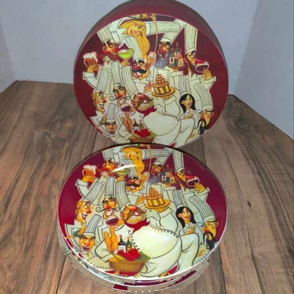 Epcot International Disney Set Of 4 Food & Wine Festival 8" Chef Plates NIB 2010 - Picture 1 of 9